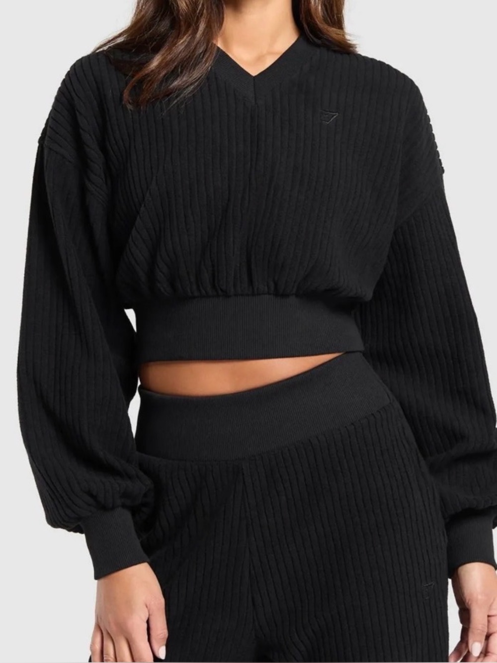 Gymshark Cropped Cord Sweater & Pant Set Size M